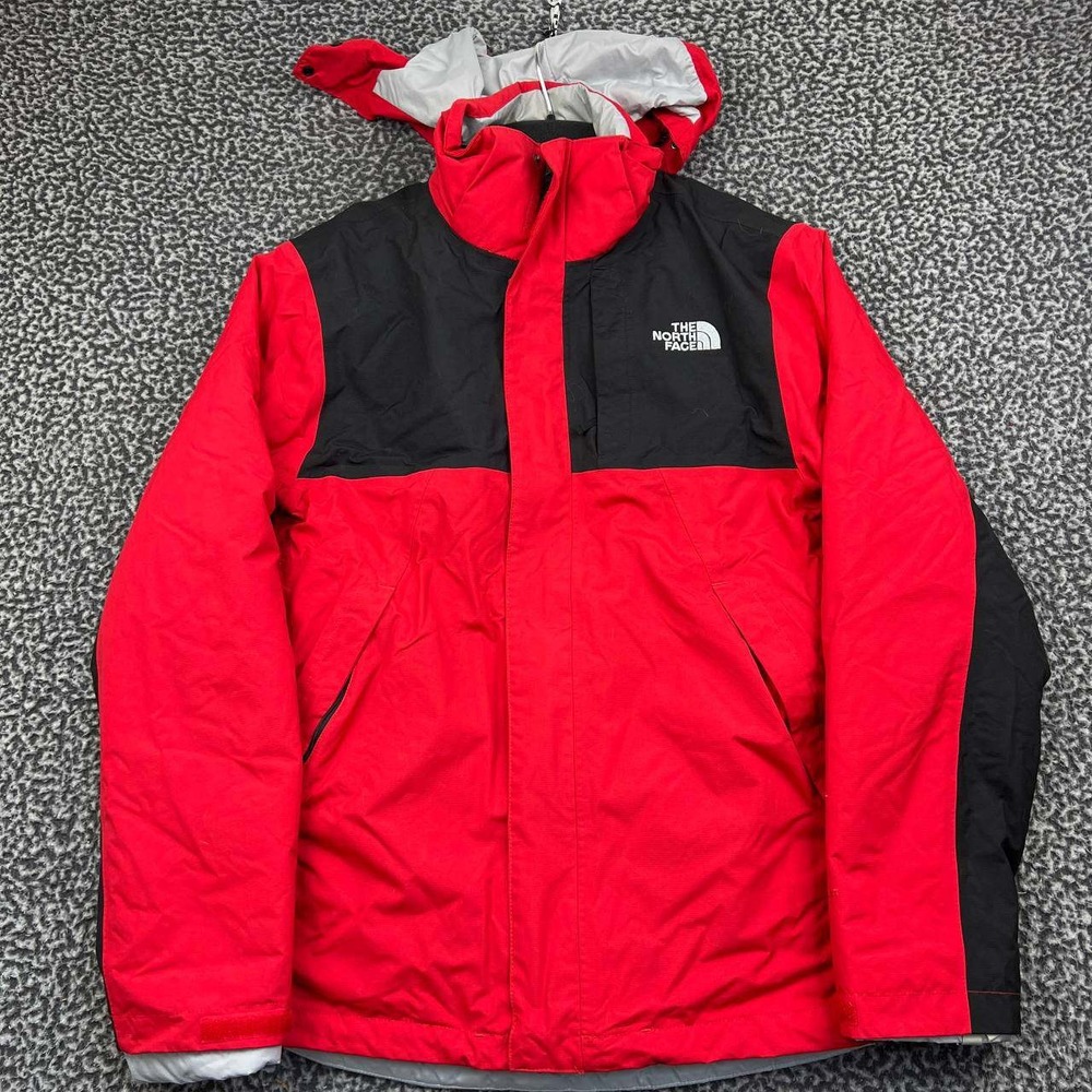 The North Face Winter Jacket Men Red Black Hooded Small HyVent Ski Snowboard S